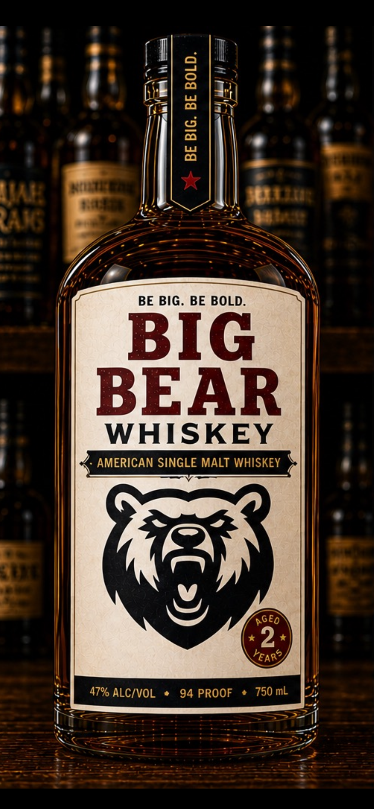 Big Bear Whiskey Bottle